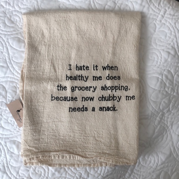 Ellembee Tea Towel Healthy Grocery Shopping - Picture 1 of 3